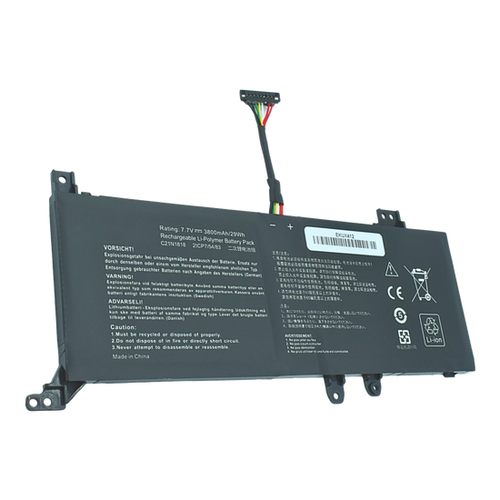 EKUX412 Bateria 7.6V 32Wh/4050mAh para ASUS VivoBook 14 F412DA X412FJ F412FJ A412FA F412FA F412UA X412FA X412FL X412UA X412UB X412UF Series B21N1818 C21N1818