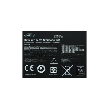 OTUC21N1509 Bateria 7.6V 38Wh para Asus Notebook A Series: A556 A556U, Asus Notebook X Series: X556UA