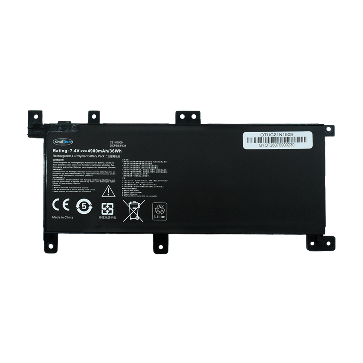 OTUC21N1509 Bateria 7.6V 38Wh para Asus Notebook A Series: A556 A556U, Asus Notebook X Series: X556UA