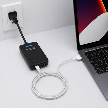OV-S65W Cargador para Laptop GaN 65W OvalTech · USB-C y USB-A · Incluye dos cables