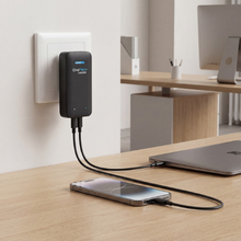 OV-S65W Adaptador de Corriente GaN 65W con puertos PD 3.0 & QC 4.0 Sin Cables (USB C + USB A) marca Ovaltech