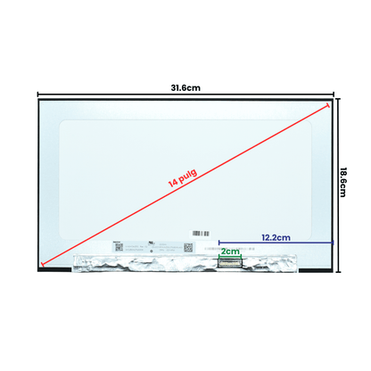 LCD140-001 Pantalla LCD 14.0 FHD (1920x1080) IPS FOLD Conector Derecho 30P Glossy (Sin Brackets) - Tecnología AltérCo
