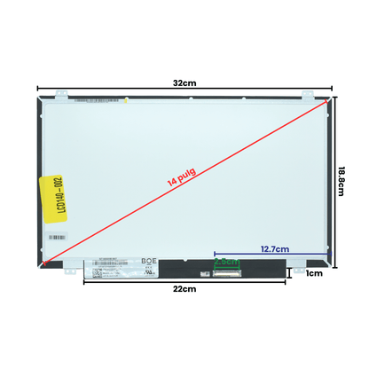 LCD140-002 Pantalla LCD 14.0 LED WXGA (1366X768) HD Slim Conector Derecho 40P Glossy - Tecnología AltérCo