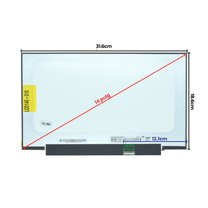LCD140-019 Pantalla LCD 14.0 LED FHD (1920x1080) EDP IPS Slim Conector Inferior Derecho 30P *SIN BRACKETS / BEZEL DELGADO - Tecnología AltérCo