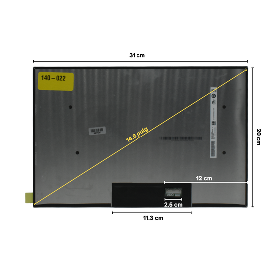 LCD140-022 Pantalla LCD 14.0 FHD+ (1920x1200) Conector Inferior Derecho 30P IPS (19mm)