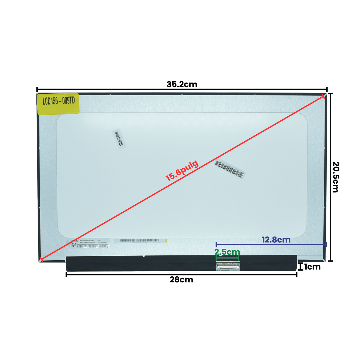 LCD156-009TD Pantalla LCD 15.6 LED FHD (1920x1080) IPS Conector Derecho 40P Glossy (I2C Touch Lenovo / DELL) - Tecnología AltérCo