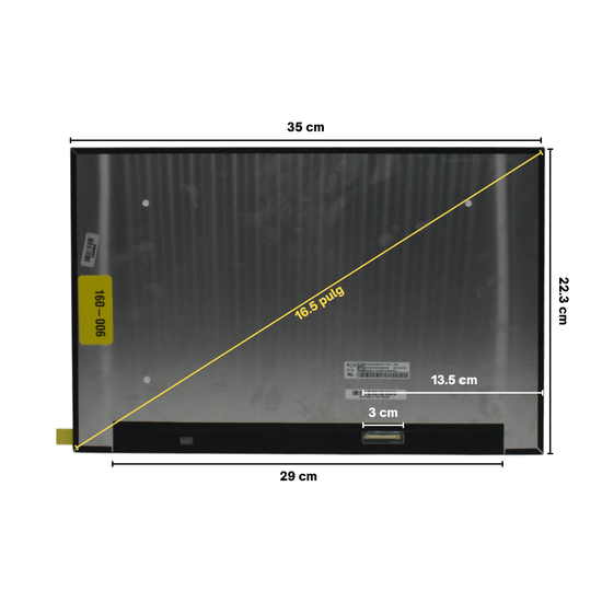 LCD160-006 Pantalla LCD 16.0 WQXGA (2560x1600) Conector Derecho 40P 25mm 165Hz
