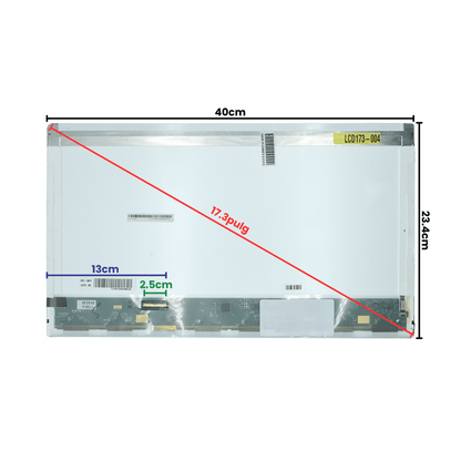 LCD173-004 Pantalla LCD 17.3 LED WXGA++ (1600x900) HD Normal Conector Izquierdo 40P Glossy - Tecnología AltérCo