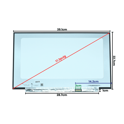 LCD173-006 Pantalla LCD 17.3 FHD (1920x1080) Normal Conector Derecho 30P Glossy IPS 60Hz - Tecnología AltérCo