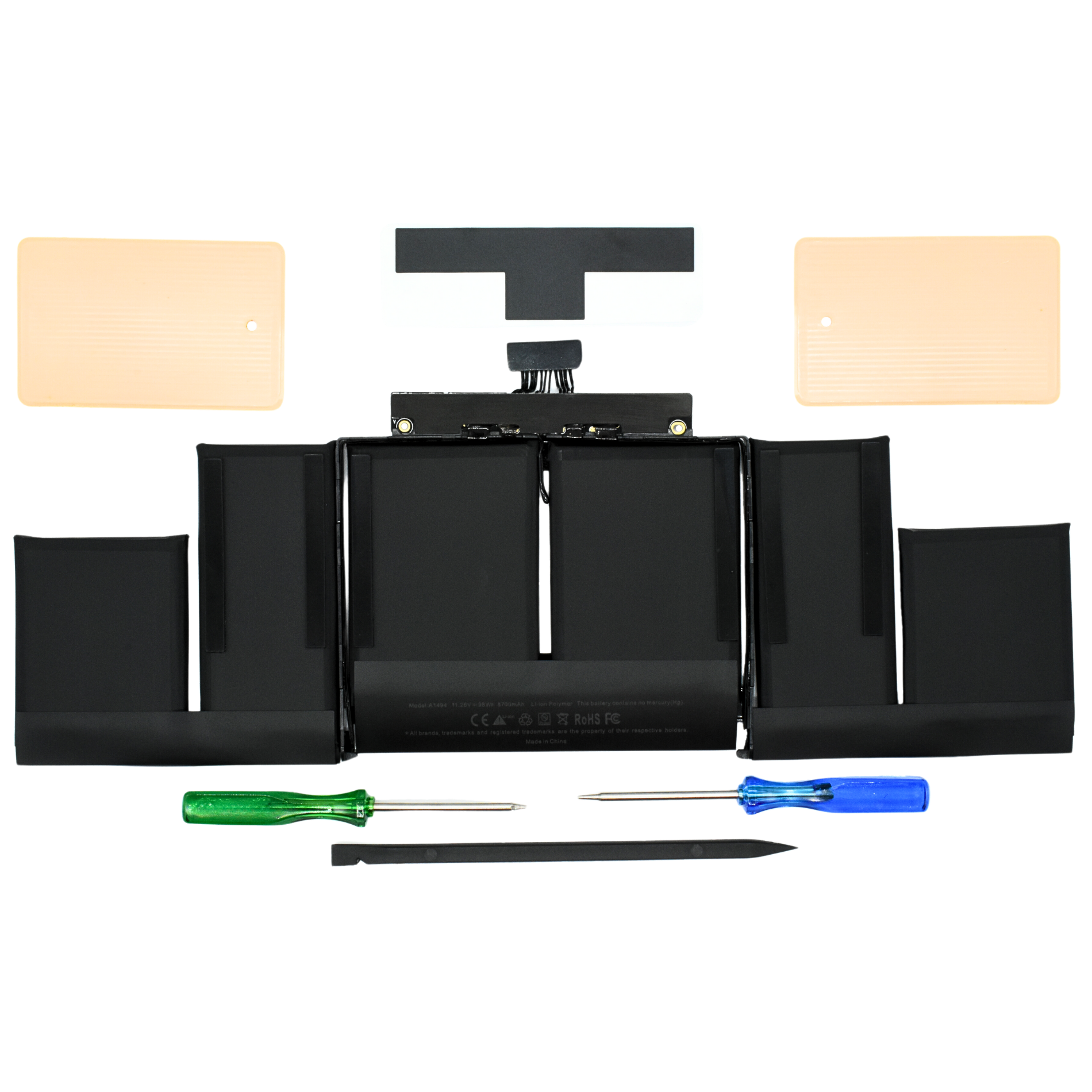 OTA1494 Bateria color negro 6 celdas para Apple Macbook Pro Retina 15'' (Late 2013) 11.26V 7800mah marca Ovaltech - Tecnología AltérCo