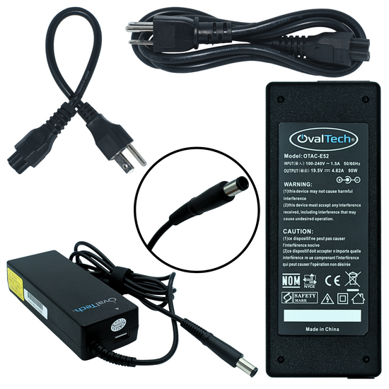 OTAC-E52 Adaptador para Computadora Portatil 19.5V/4.62AH C/Blister + USB Marca OvalTech - Tecnología AltérCo