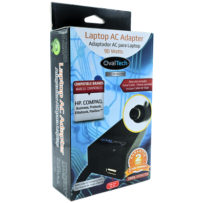 OTAC-E53 Adaptador para Computadora Portatil 19V/4.74AH C/Blister + USB Marca OvalTech - Tecnología AltérCo
