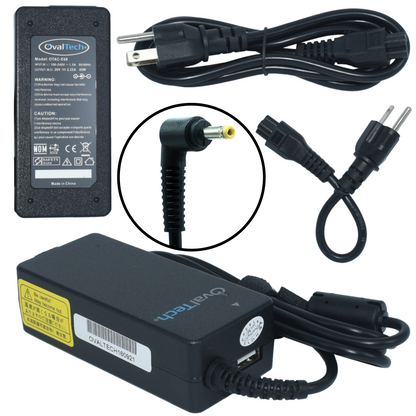 OTAC-E68 Adaptador para Computadora Portatil 20V/2.25A + USB Marca OvalTech - Tecnología AltérCo