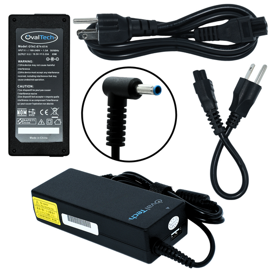 OTAC-E74-65W Adaptador para Computadora Portatil 65W 19.5V/3.33A Punta Azul Marca OvalTech
