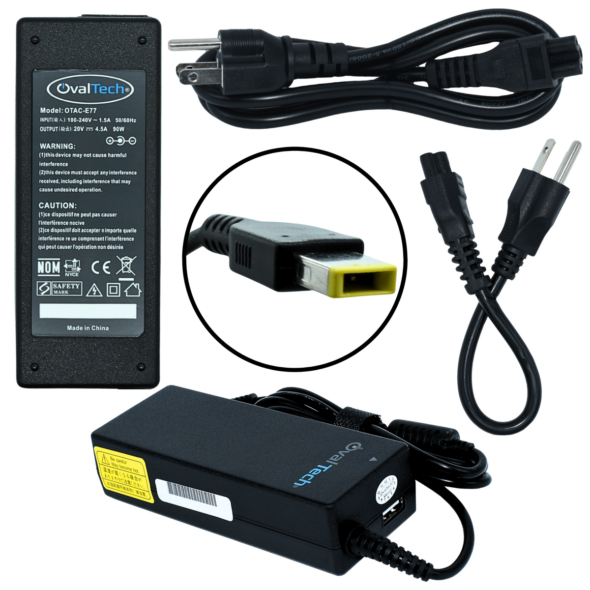 OTAC-E77 Adaptador para Computadora Port€ðtil 20V/4.5AH + USB Marca OvalTech - Tecnología AltérCo