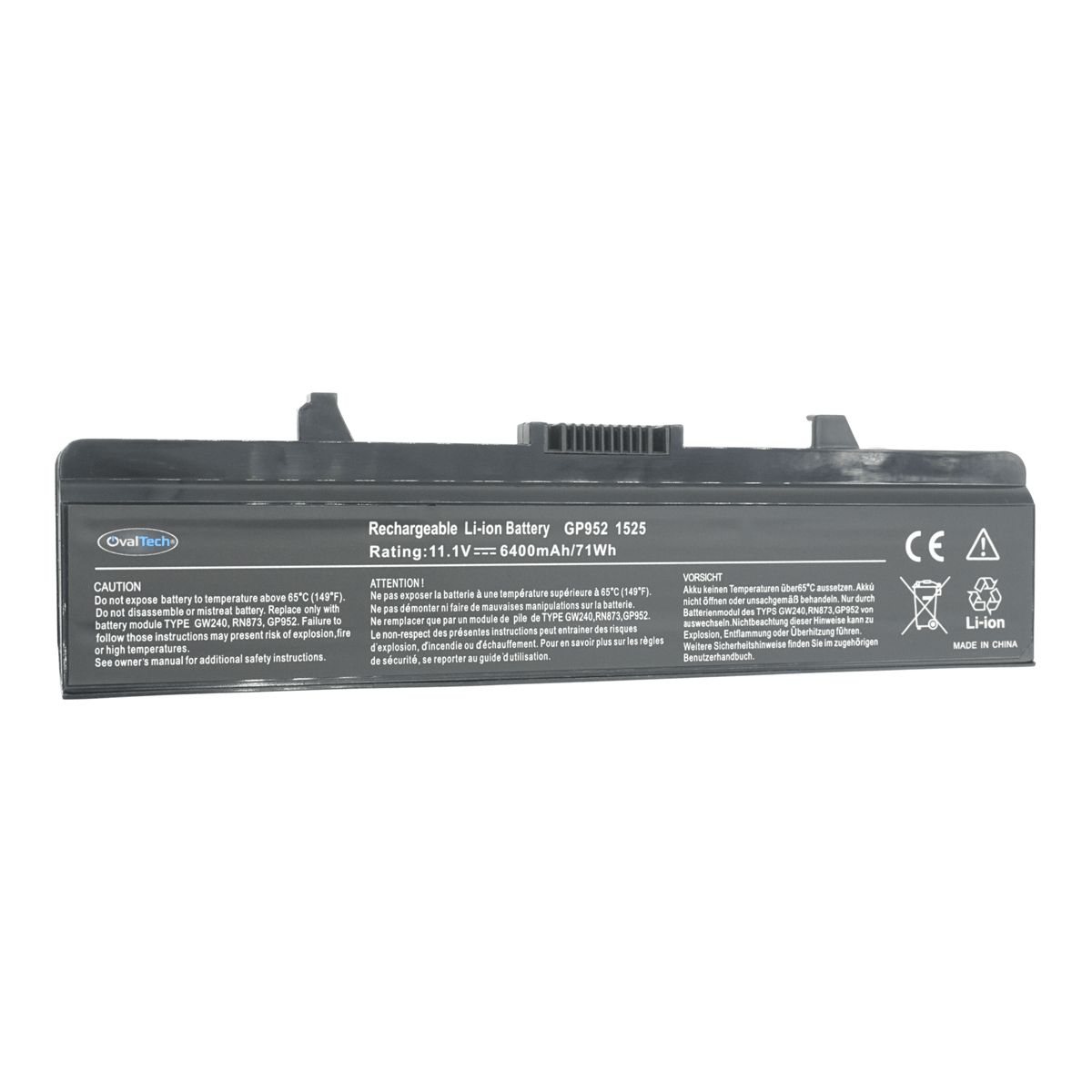 OTD1525 Batería color negro 6 celdas para Dell Inspiron 1525, 1545 de 11.1V 5200mah marca OvalTech - Tecnología AltérCo
