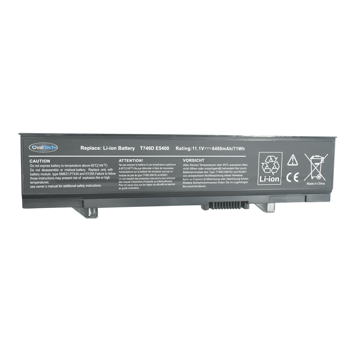 OTD5093 Batería color negro 6 celdas para Dell Latitude E5400, E5410 de 11.1V 4400Mah marca OvalTech - Tecnología AltérCo
