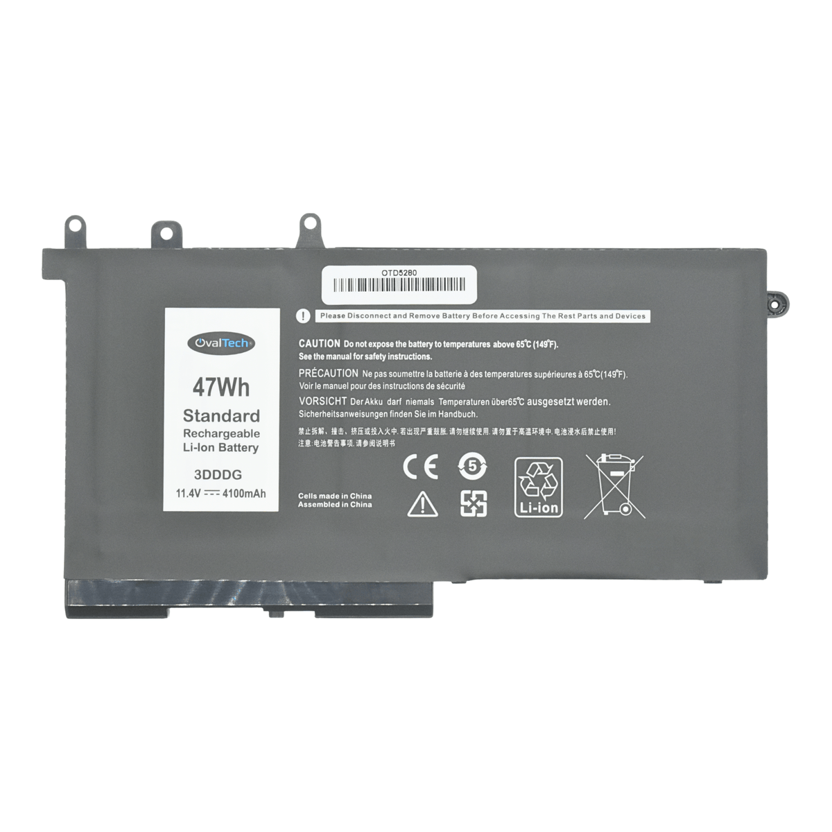 OTD5280 Bateria 3 Celdas para DELL Latitude 5280 5480 5580 , 3DDDG en color Negro marca Ovaltech - Tecnología AltérCo