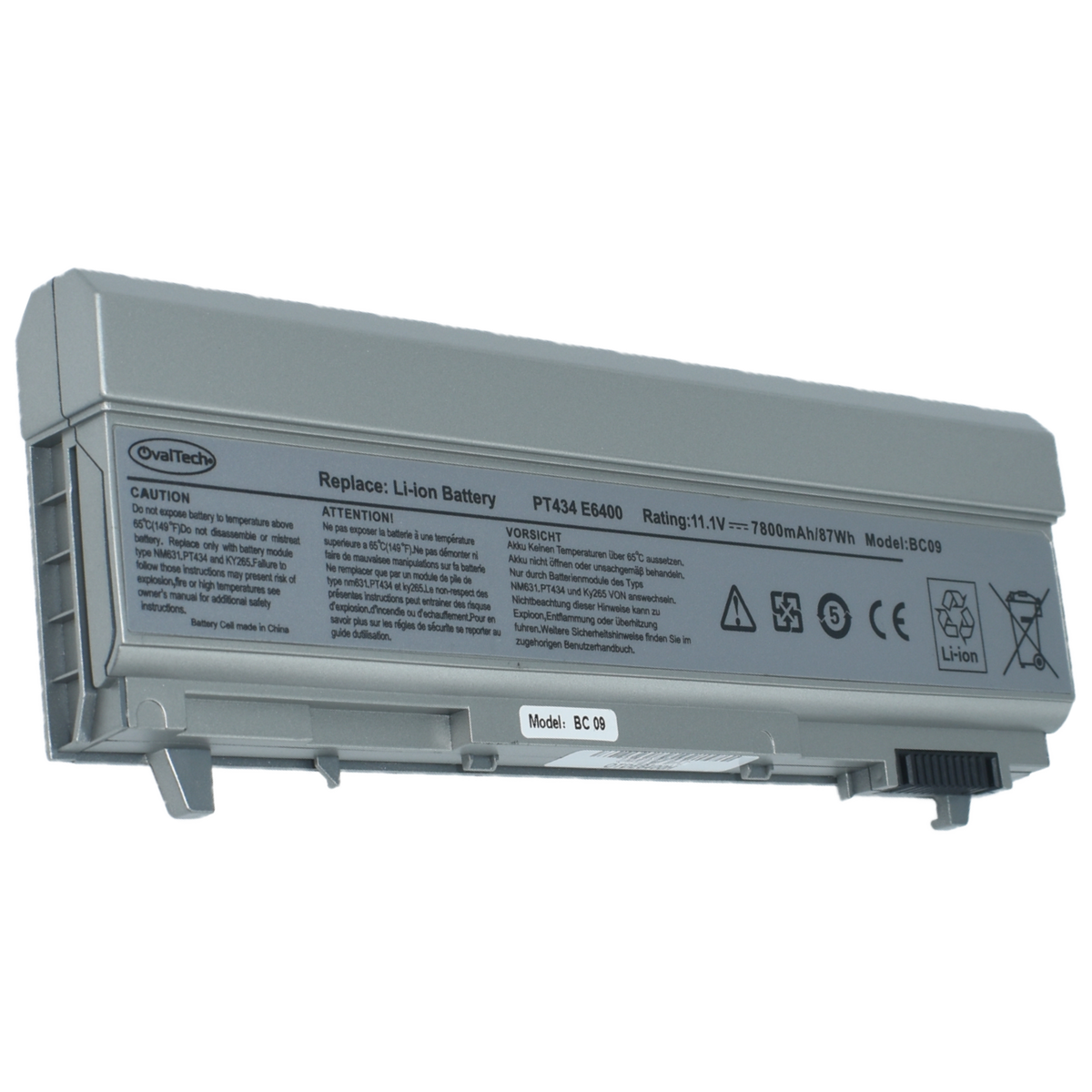 OTDE6400H Batería color gris 9 celdas para Dell Latitude E6400 11.1V 5000Mah marca OvalTech - Tecnología AltérCo