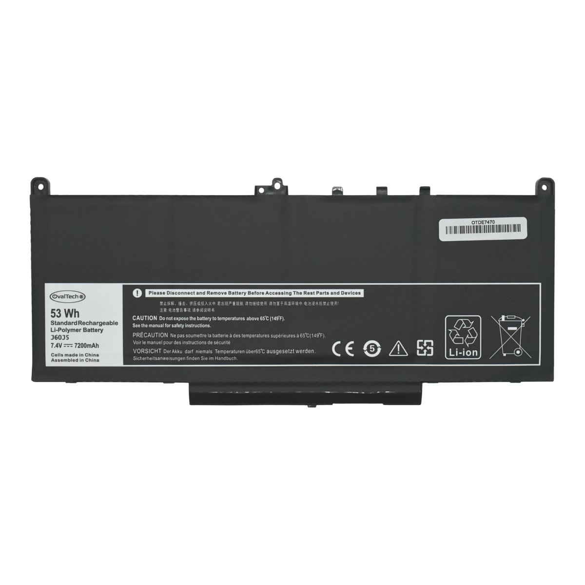 OTDE7470 Batería 4 Celdas para DELL LATITUDE E7270 E7470 , J60J5 en color Negro marca OvalTech - Tecnología AltérCo