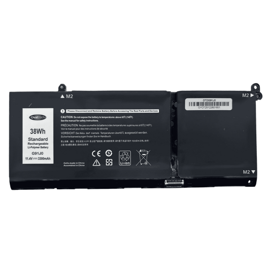 OTDG91J0 Bateria Interna (P) 11.25V 41WH para Dell Latitude 3320 3330 3420 3520 Inspiron 3510 3511 G91J0 Marca Ovaltech
