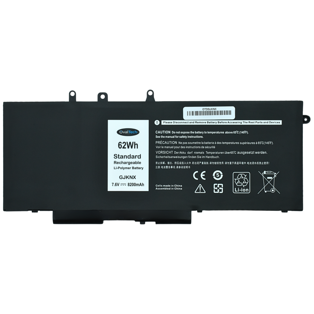 OTDGJKNX Bateria Interna (P) 7.7V para Dell Latitude 5480 5580 5280 5288 5290 5488 5490 GJKNX Marca Ovaltech
