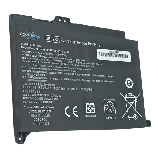OTHBP02XL Bateria Interna (P) 7.7V para HP Pavilion PC 15 Series 15-AW000 15-AU000 BP02XL Marca OvalTech