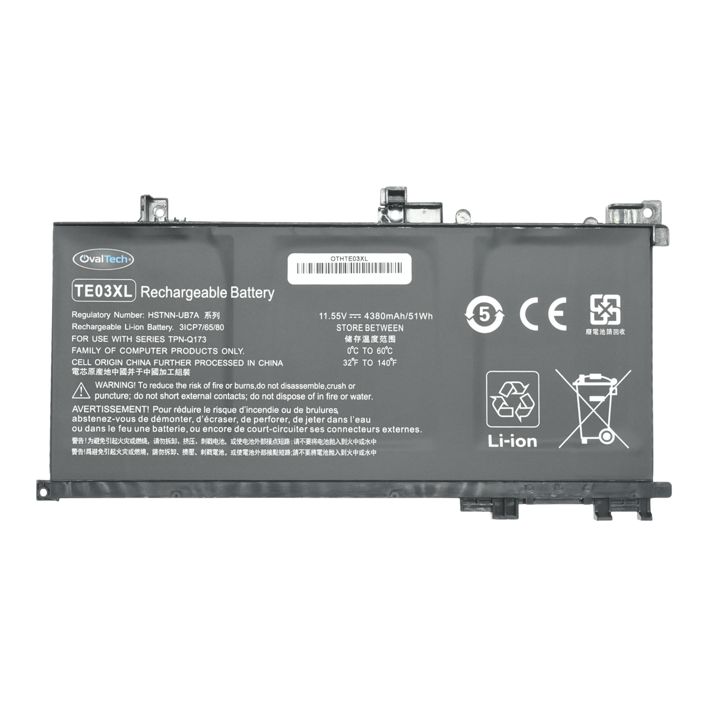 OTHTE03XL Bateria 11.55V para HP Pavilion 15 UHD OMEN 15 15-AX000 5-BC000 15-BC015TX Series HSX TE03XL Marca Ovaltech