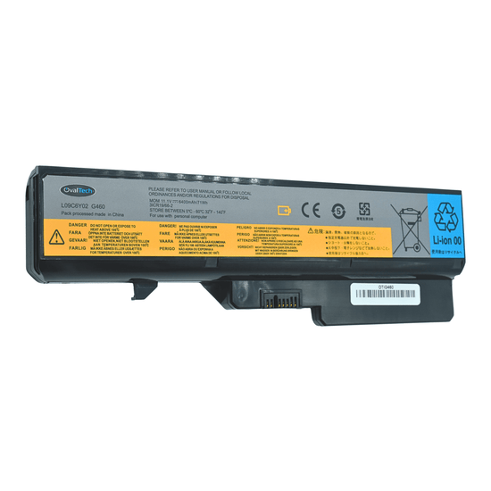 OTIG460 Batería color Negro de 6 Celdas para Lenovo G460 de 10.8v 5200 Mah Marca OvalTech
