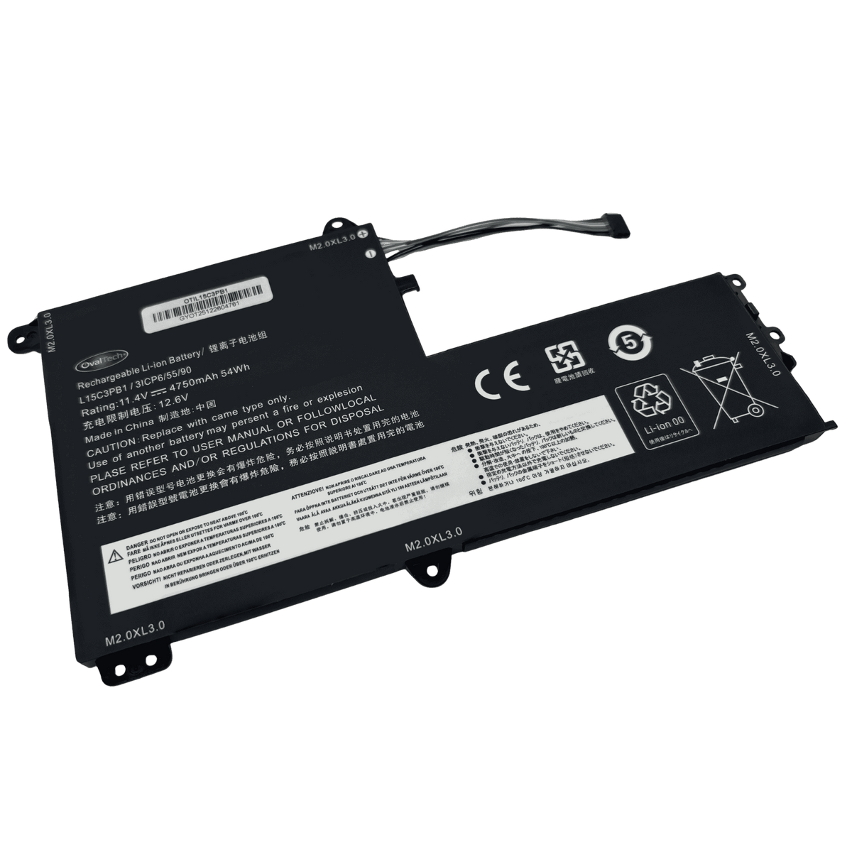 OTIL15C3PB1 Bateria 11.4V 4750mAh para Lenovo Ideapad 330S 330S-14IKB 330S-14AST 330S-15ARR 330S-15AST 330S-15IKB L15C3PB1 L15L3PB0 Marca Ovaltech