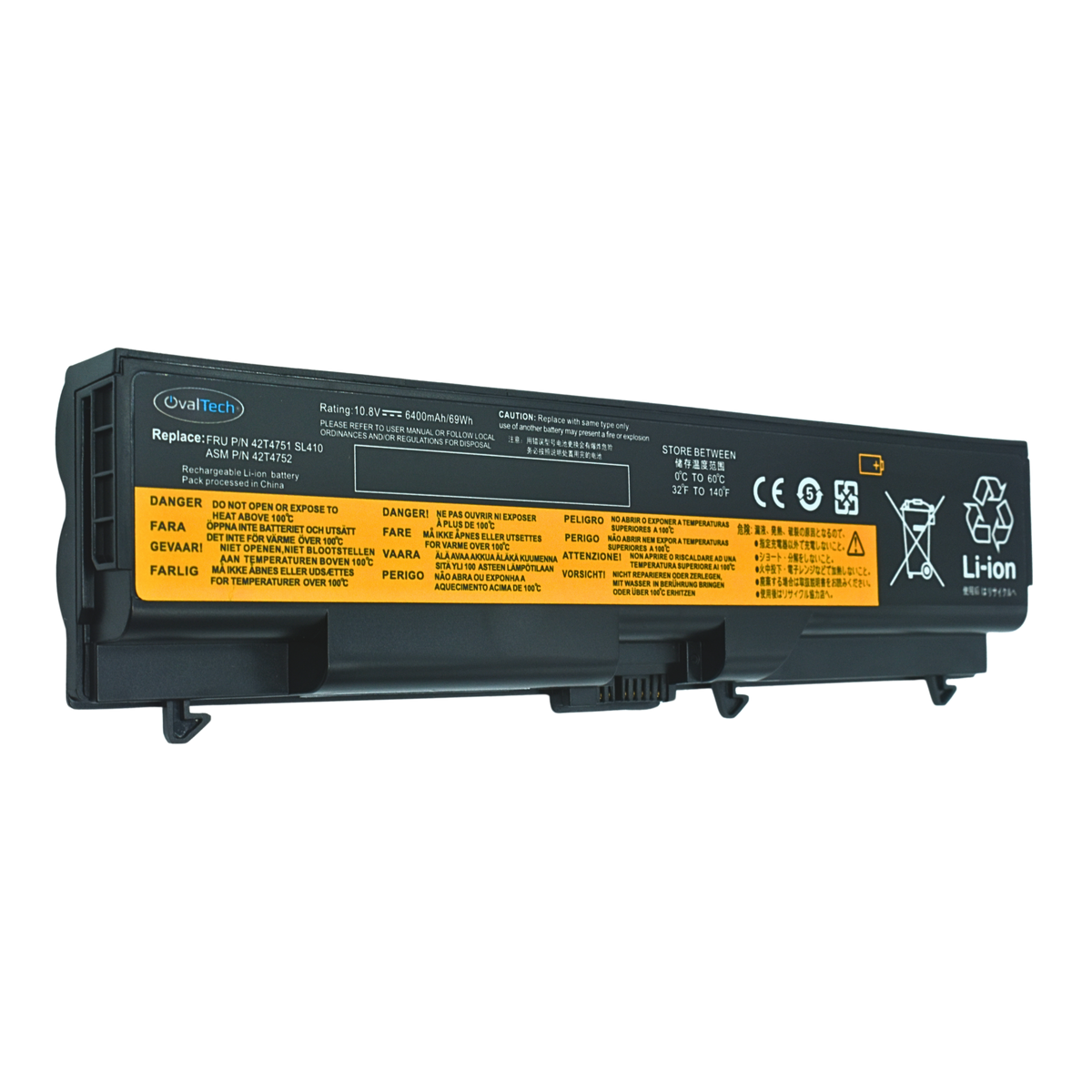 OTIT410 Batería color negro 6 celdas para Lenovo Thinkpad E40, E15 de 10.8V 4400Mah marca OvalTech - Tecnología AltérCo
