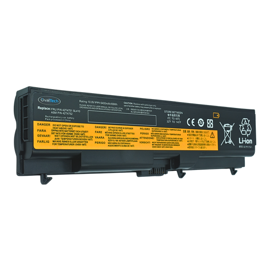 OTIT410 Batería color negro 6 celdas para Lenovo Thinkpad E40, E15 de 10.8V 4400Mah marca OvalTech