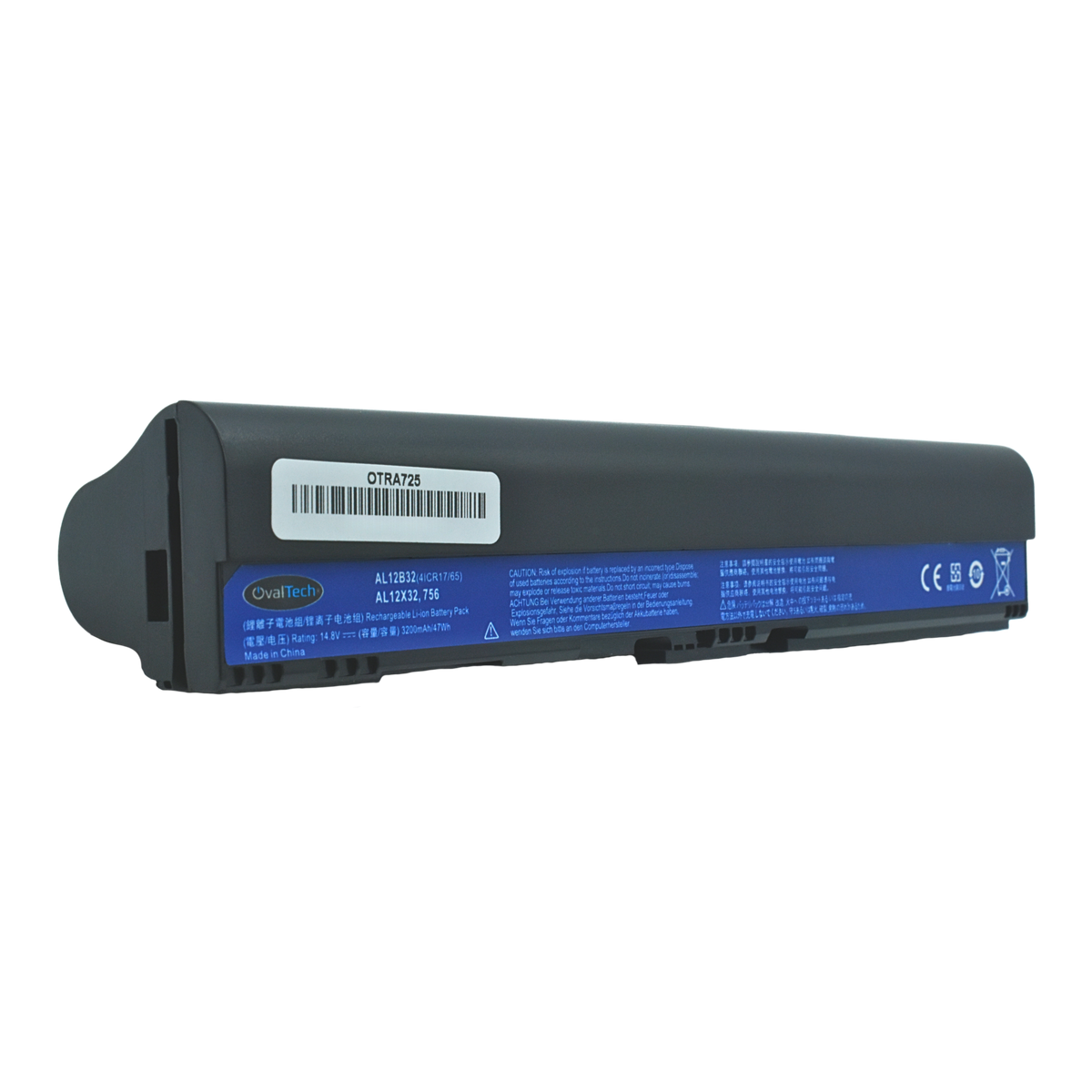 OTRA725 Bateria color negro 4 celdas para ACER Aspire V5-171, One 725 Series  de 14.8V 2200mAh marca Ovaltech - Tecnología AltérCo