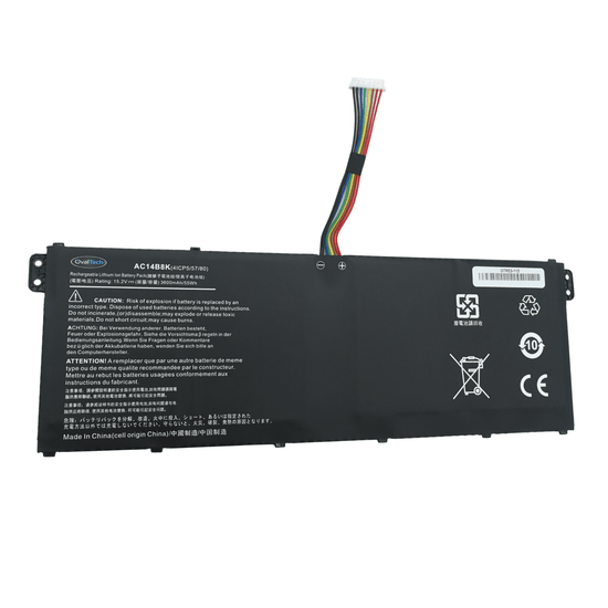 OTRE3-112 Bateria 3 Celdas para Acer Aspire E3-111, E3-112, E3-112M, E3-721, E5-771, AC14B18J AC14B3K AC14B13J marca Ovaltech