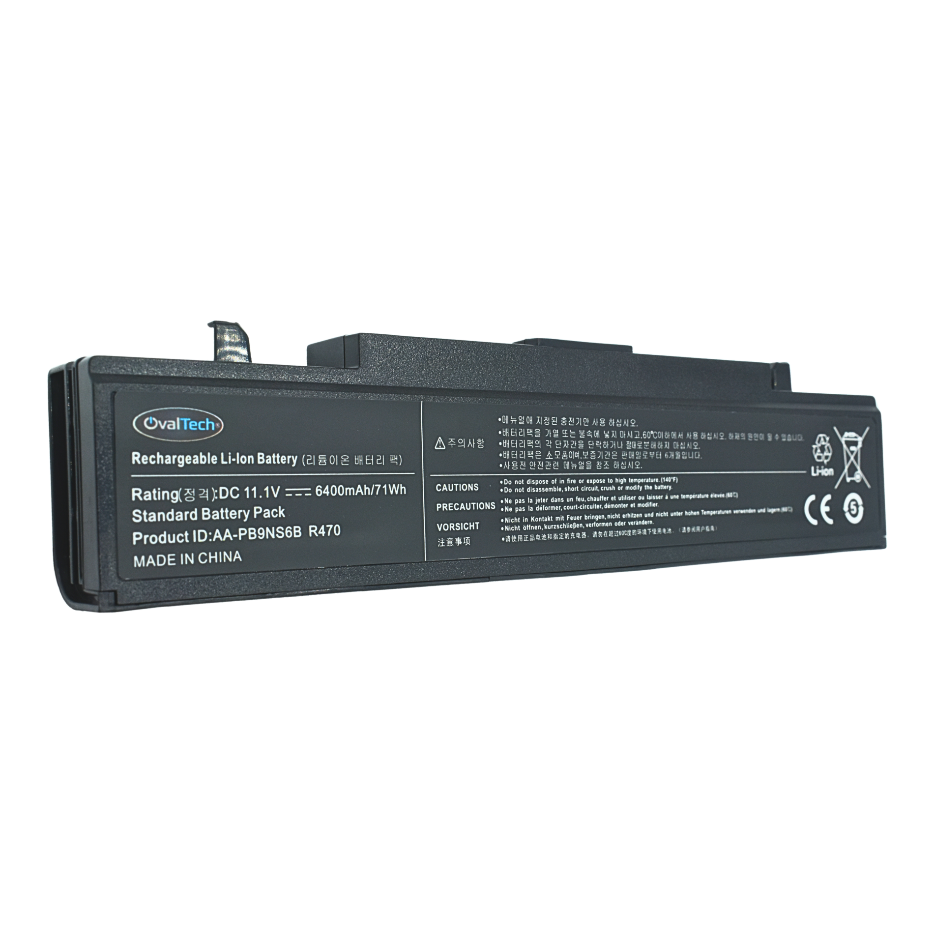 OTSR480 Bateria 11.1V 6400mAh color negro para Samsung R480 marca OvalTech - Tecnología AltérCo