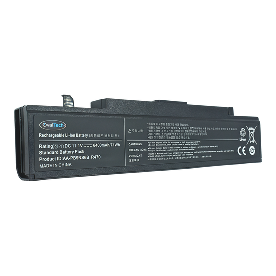 OTSR480 Bateria 11.1V 6400mAh color negro para Samsung R480 marca OvalTech