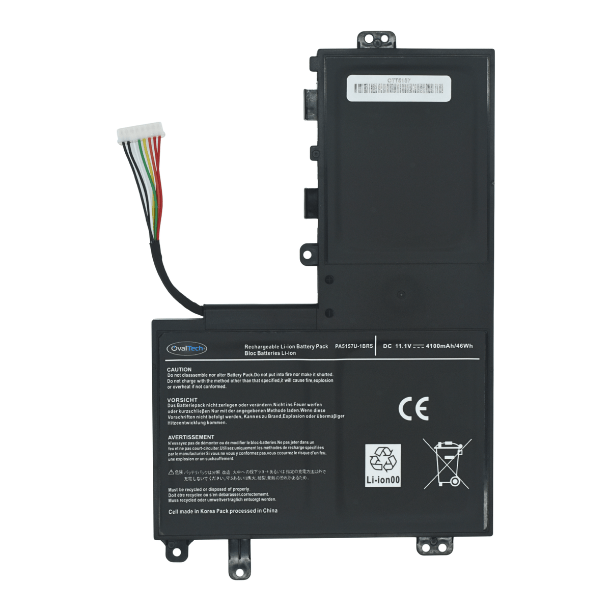 OTT5157 Bateria Interna (P) 11.1V para Toshiba Satellite U940 E45T E45T-A4100 E45T-A E45T-A4200 E55 E55T-A5320 E55-A5114 PA51 Marca Ovaltech