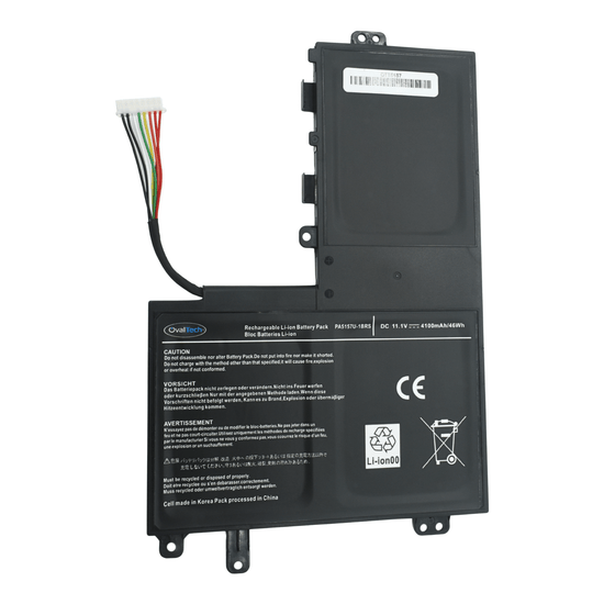 OTT5157 Bateria Interna (P) 11.1V para Toshiba Satellite U940 E45T E45T-A4100 E45T-A E45T-A4200 E55 E55T-A5320 E55-A5114 PA51 Marca Ovaltech
