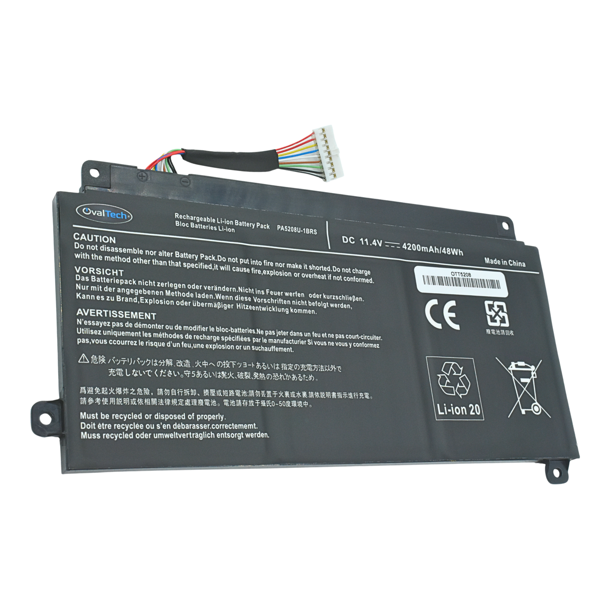 OTT5208 Bateria Interna (P) 11.1V para Toshiba Chromebook CB35 CB35-B3340 CB35-B3330 Satellite E45W P55W E45W-C4200 series P5 Marca OvalTech