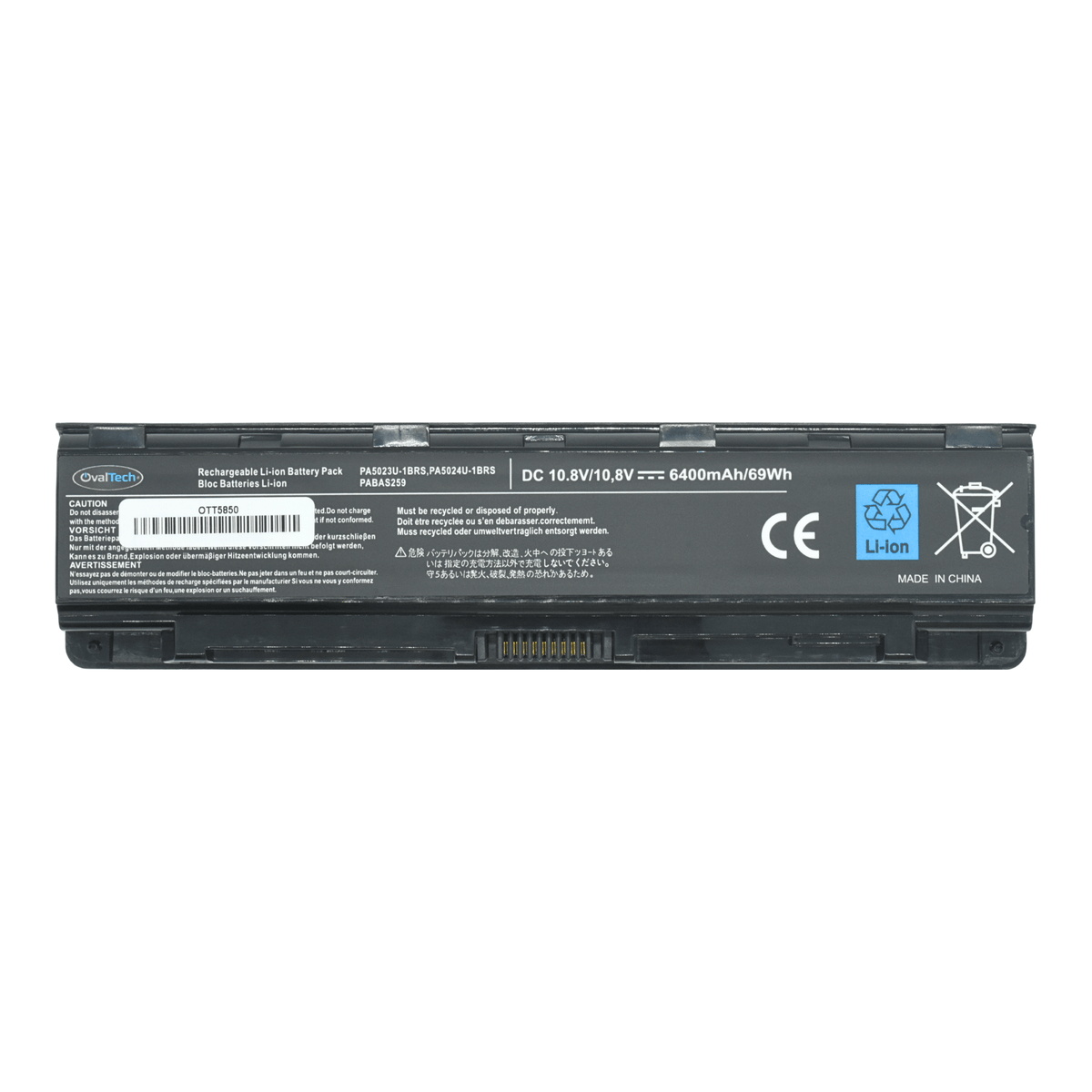 OTT5850 Bateria 10.8V 6400mAh para Toshiba Satellite C845 Series, P875 Series, L875 Series marca OvalTech - Tecnología AltérCo