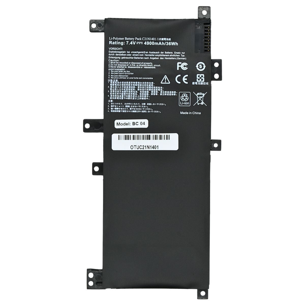 OTUC21N1401 Bateria 7.6V 37Wh para ASUS X455LA X455LA-WX058D Series C21N1401 Marca Ovaltech