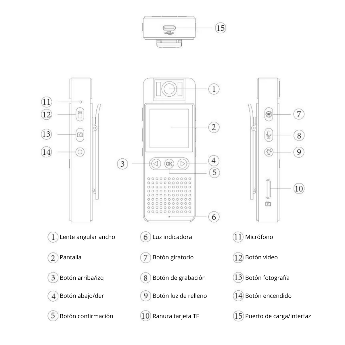 OV-BCAM Camara Mini Bodycam con Pantalla de 1.4'' , WiFi , 1080P , VisiÇün nocturna (CS06) Marca Ovaltech