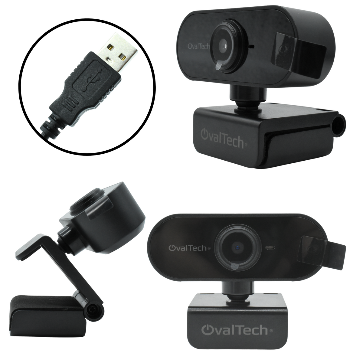 OV-WCAM720 OVALTECH C€ðmara WEB  HD Pro PC-1 con MicrÇ?Ǭfono, HD, 1280 x 720 Pixeles, USB 2.0, Negro - Tecnología AltérCo