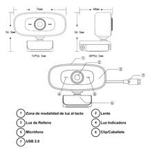 OV-WCAM Camara WEB FULL HD ,WE , MicrÇ?Ǭfono , LUZ LED, 1920 x 1080 Pixeles, USB 2.0, Negro Marca Ovaltech