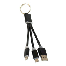 OVCAB-K001 Cable USB 3 en 1  Micro USB / Lightning / Tipo C 120 cms  color negro. Premium OvalTech - Tecnología AltérCo