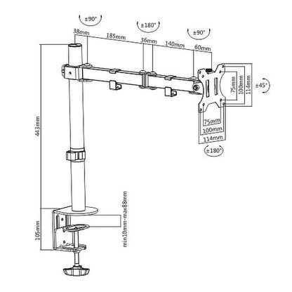 OVM-S1332 Soporte de Brazo para Monitor LCD de 13 a 32 (Resistencia 8kgs) Marca Ovaltech - Tecnología AltérCo