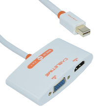 OVMDP-2EN1 Adaptador Mini DisplayPort  a HDMI / VGA color blanco.  Premium OvalTech - Tecnología AltérCo