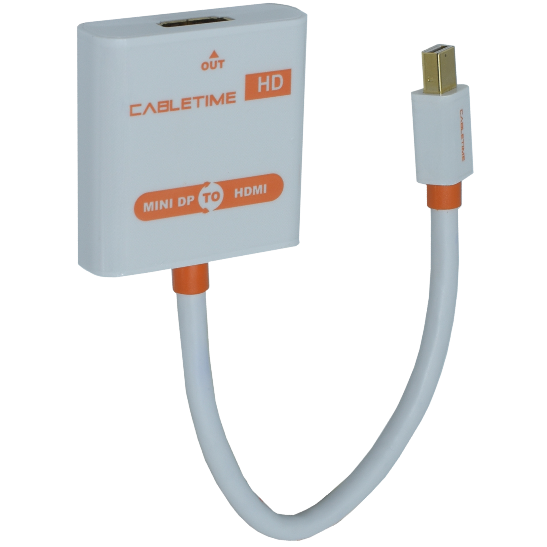 OVMDP-HDMI Adaptador Mini DisplayPort  a HDMI (2K / 4K)  color blanco.  Premium OvalTech - Tecnología AltérCo