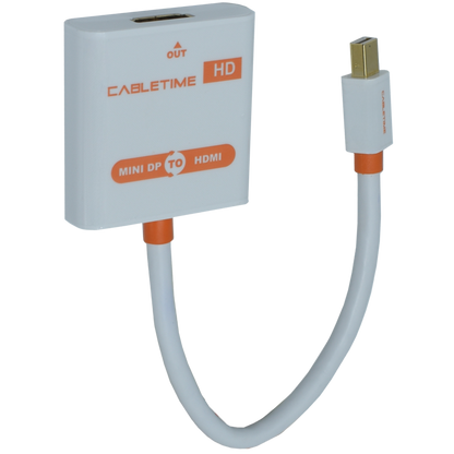 OVMDP-HDMI Adaptador Mini DisplayPort  a HDMI (2K / 4K)  color blanco.  Premium OvalTech - Tecnología AltérCo