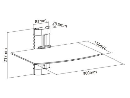 OVREP-291 Repisa Flotante Estante en Vidrio Templado 36cm, Marca OvalTech - Tecnología AltérCo